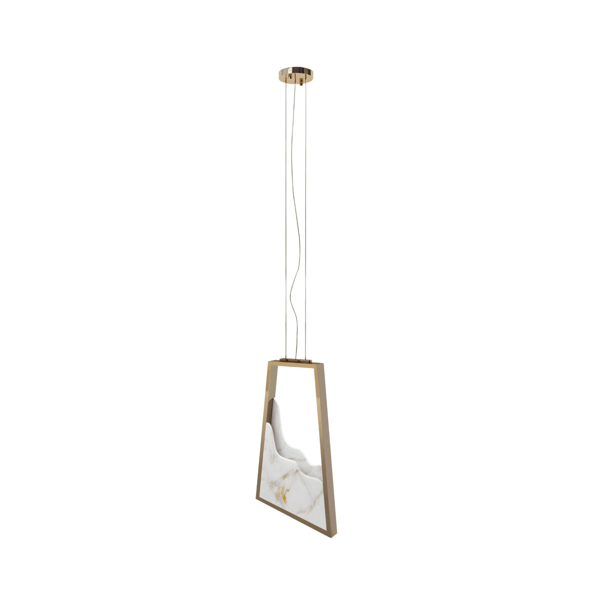 Atria LED Alabaster Single Pendant Light - Brushed Brass