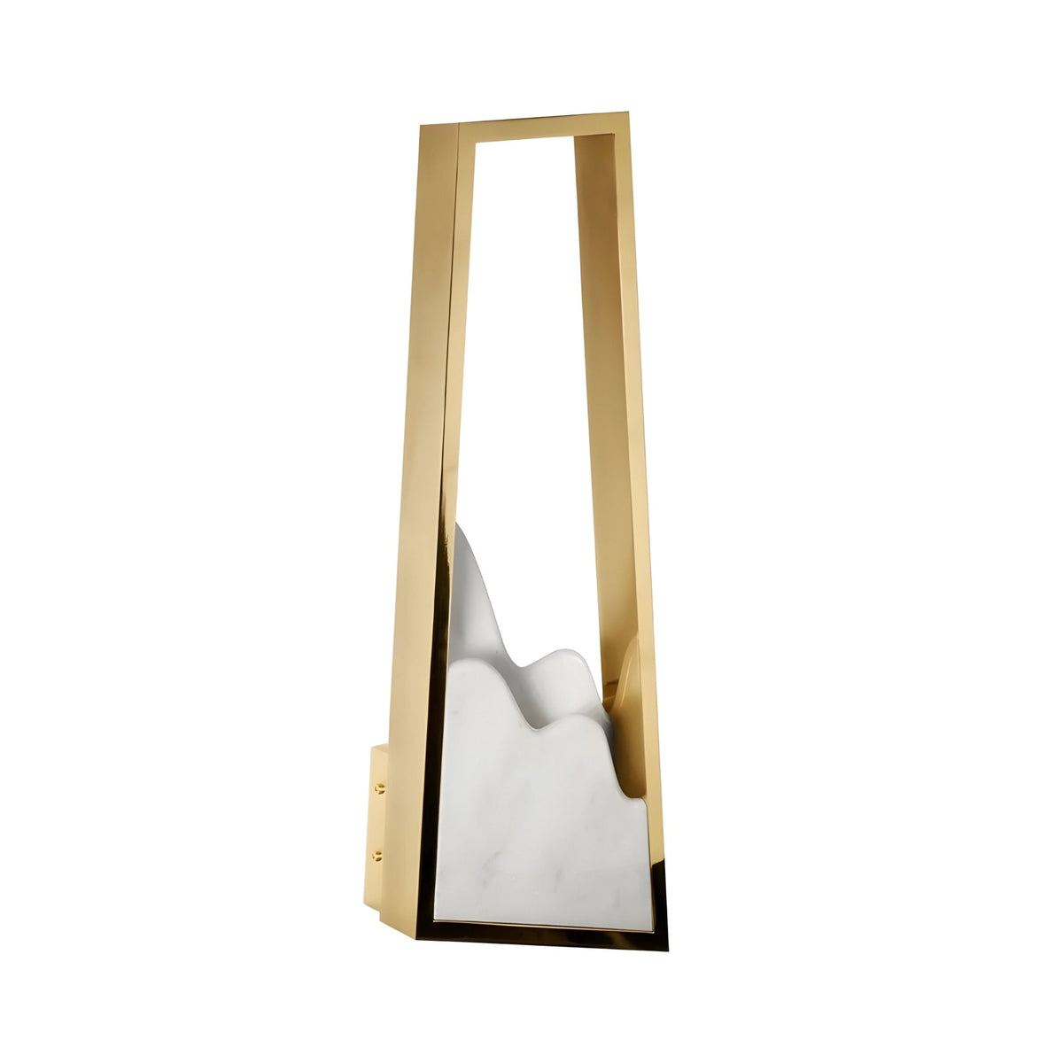 Atria LED Left Alabaster Wall Light - Brushed Brass