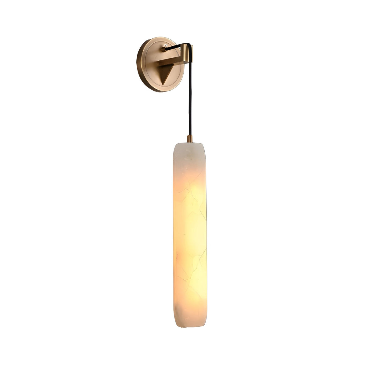 Elystria LED Vertical Alabaster Wall Light - Brushed Brass