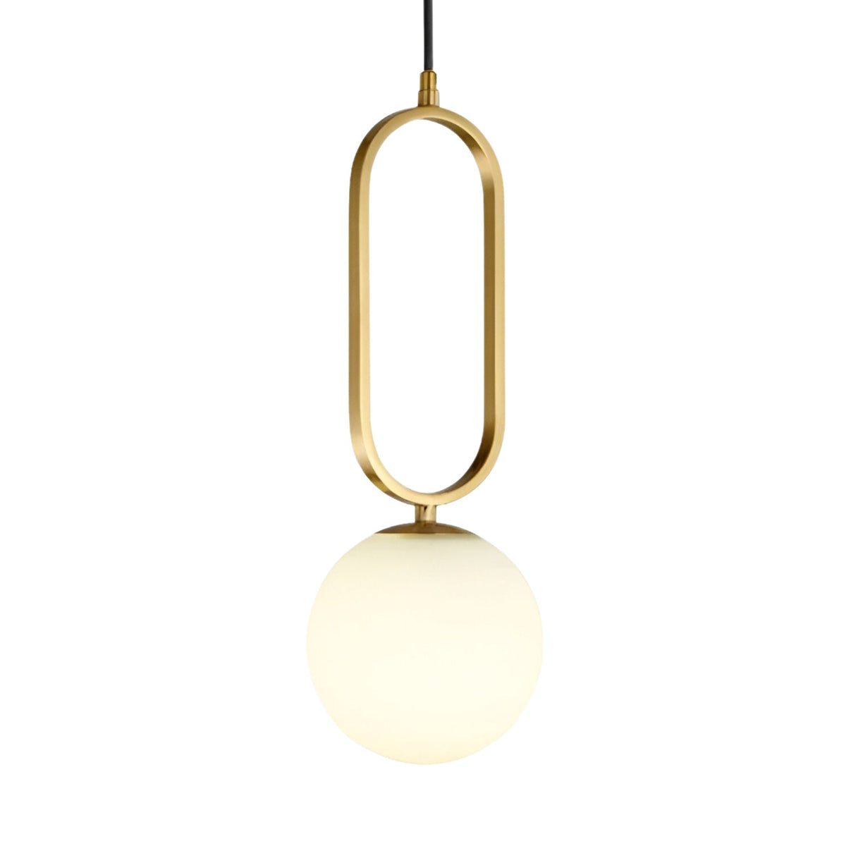 Orvyn Alabaster Globe Pendant Light - Brushed Brass