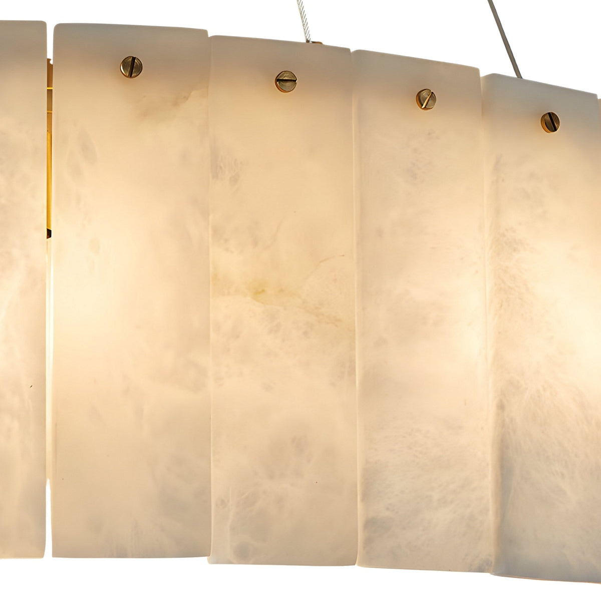 Arvello 14 Light Layered Panel Alabaster Chandelier - Soft White & Brass