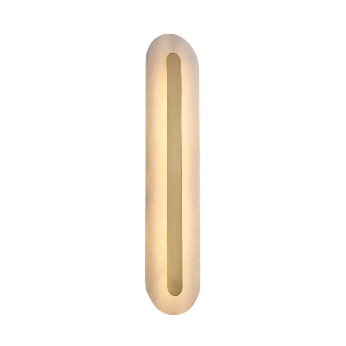 Averra LED Large Oval Alabaster Wall Light - Brass