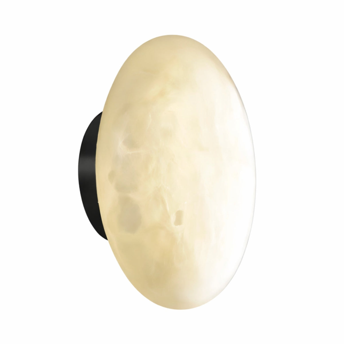 Solenne Small Halo Alabaster Wall Light - Matt Black