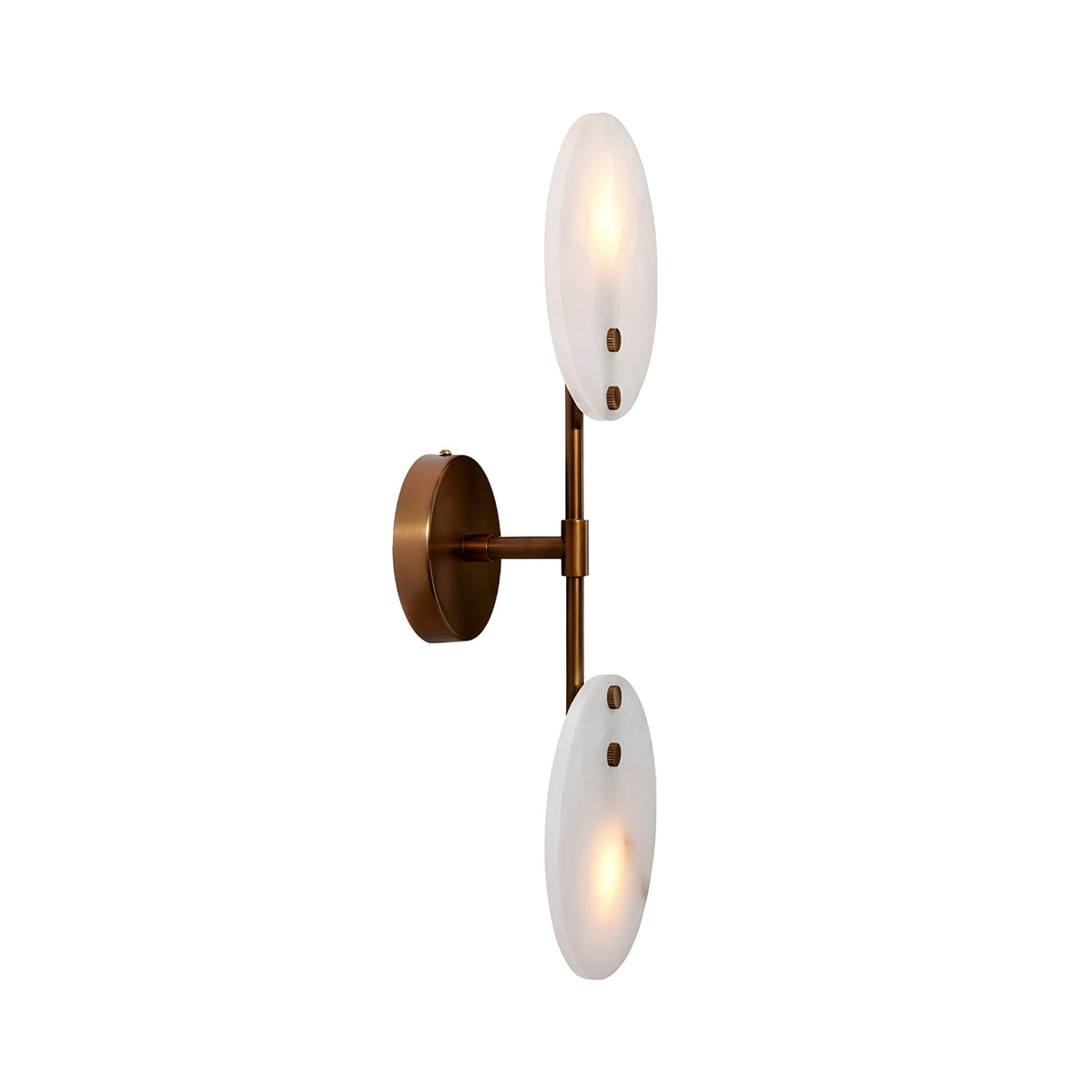 Althia LED Alabaster Wall Light - Brushed Brass & Soft White
