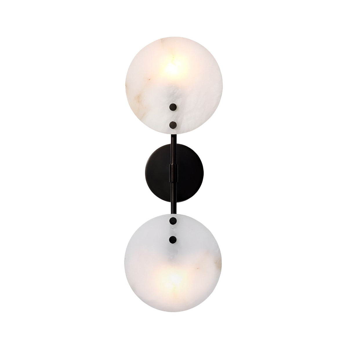 Althia LED Alabaster Wall Light - Matte Black & Soft White