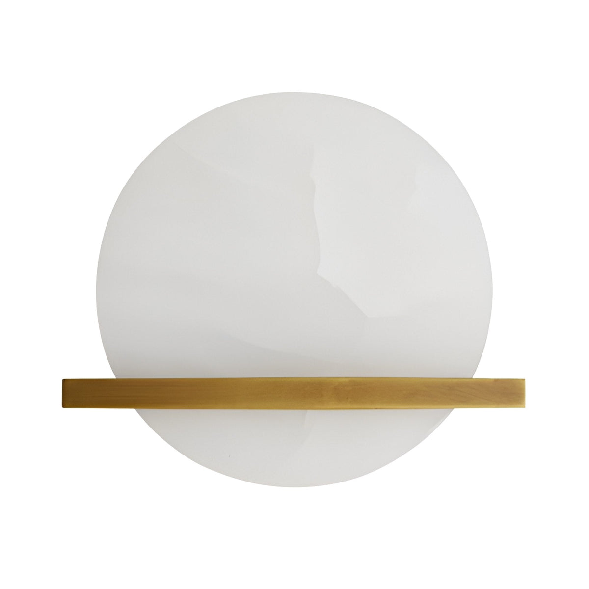 Caldris LED Circular Alabaster Wall Light - Brushed Brass