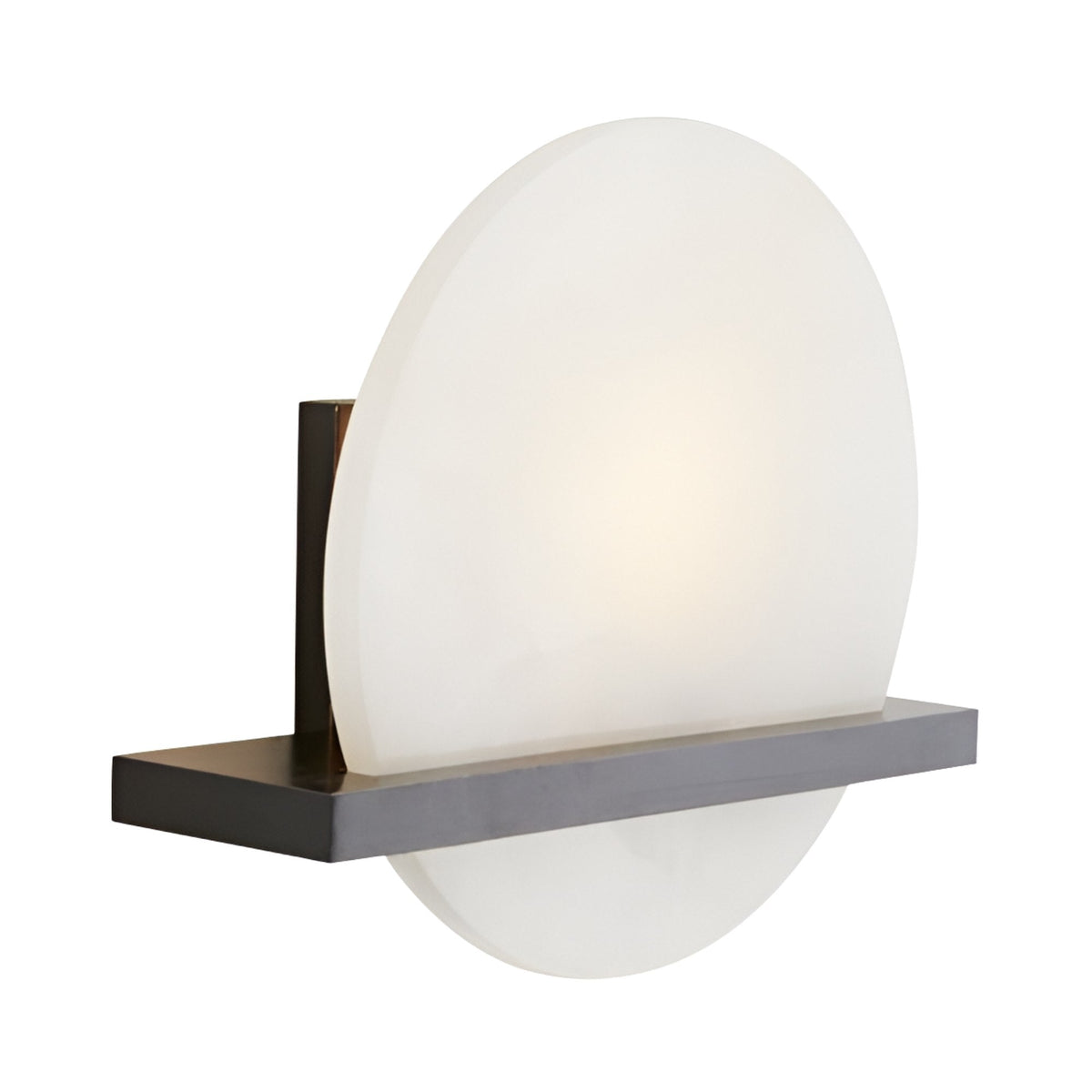 Caldris LED Circular Alabaster Wall Light - Matt Black