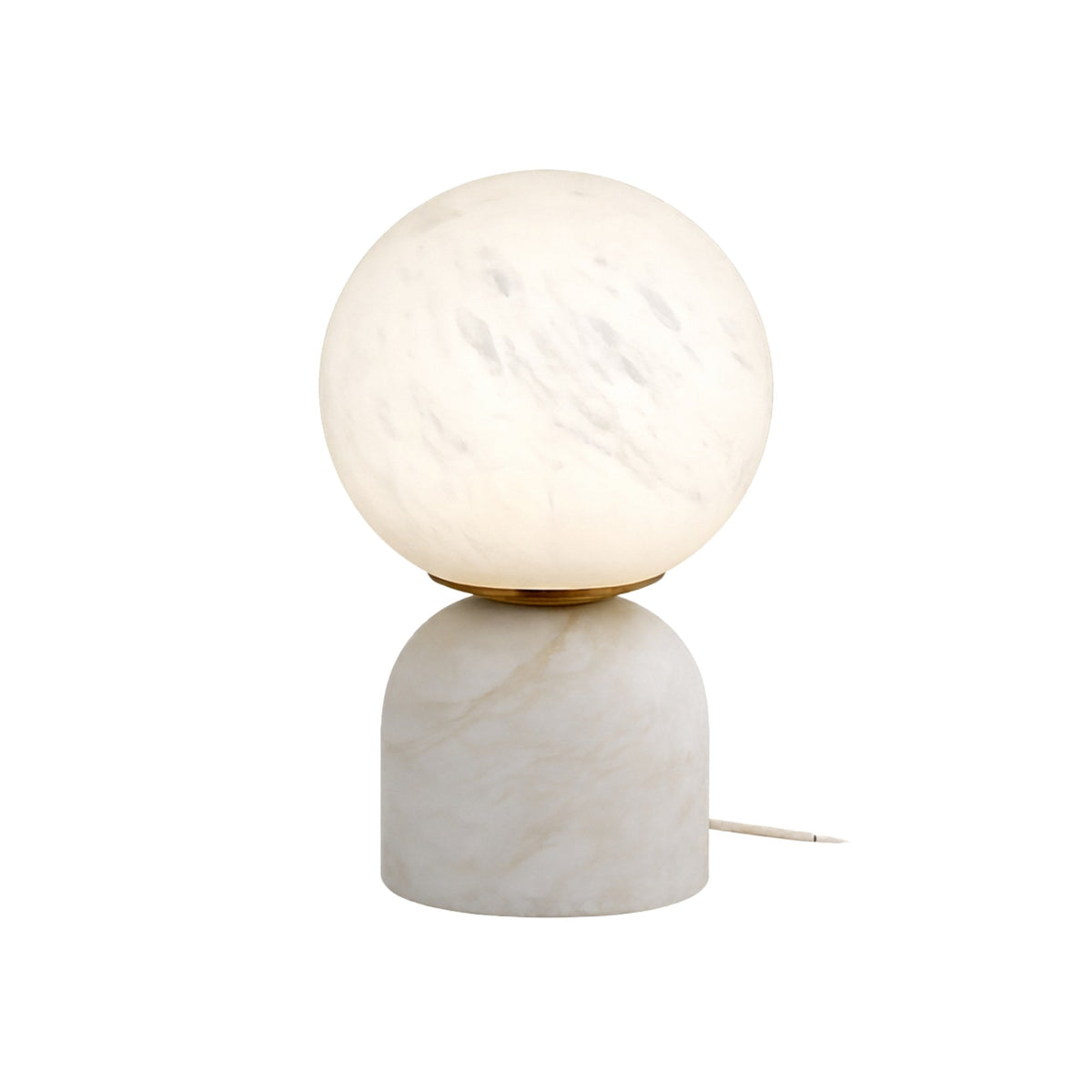 Solvyn LED Globe Alabaster Table Lamp - Soft White