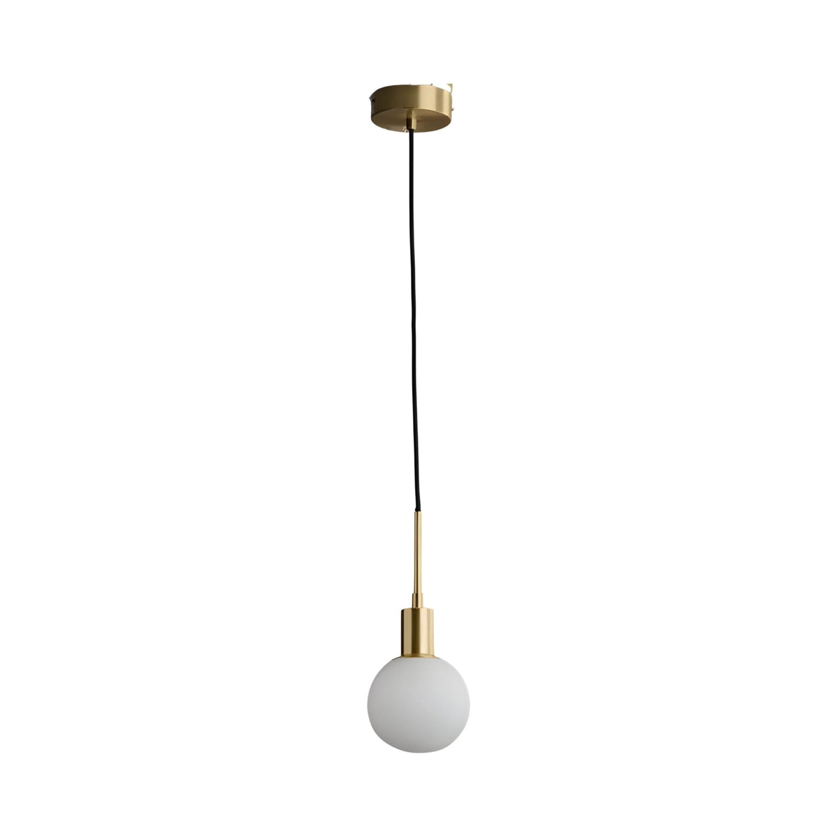 Astra 1 Light Alabaster Pendant Light - Soft White & Brushed Brass