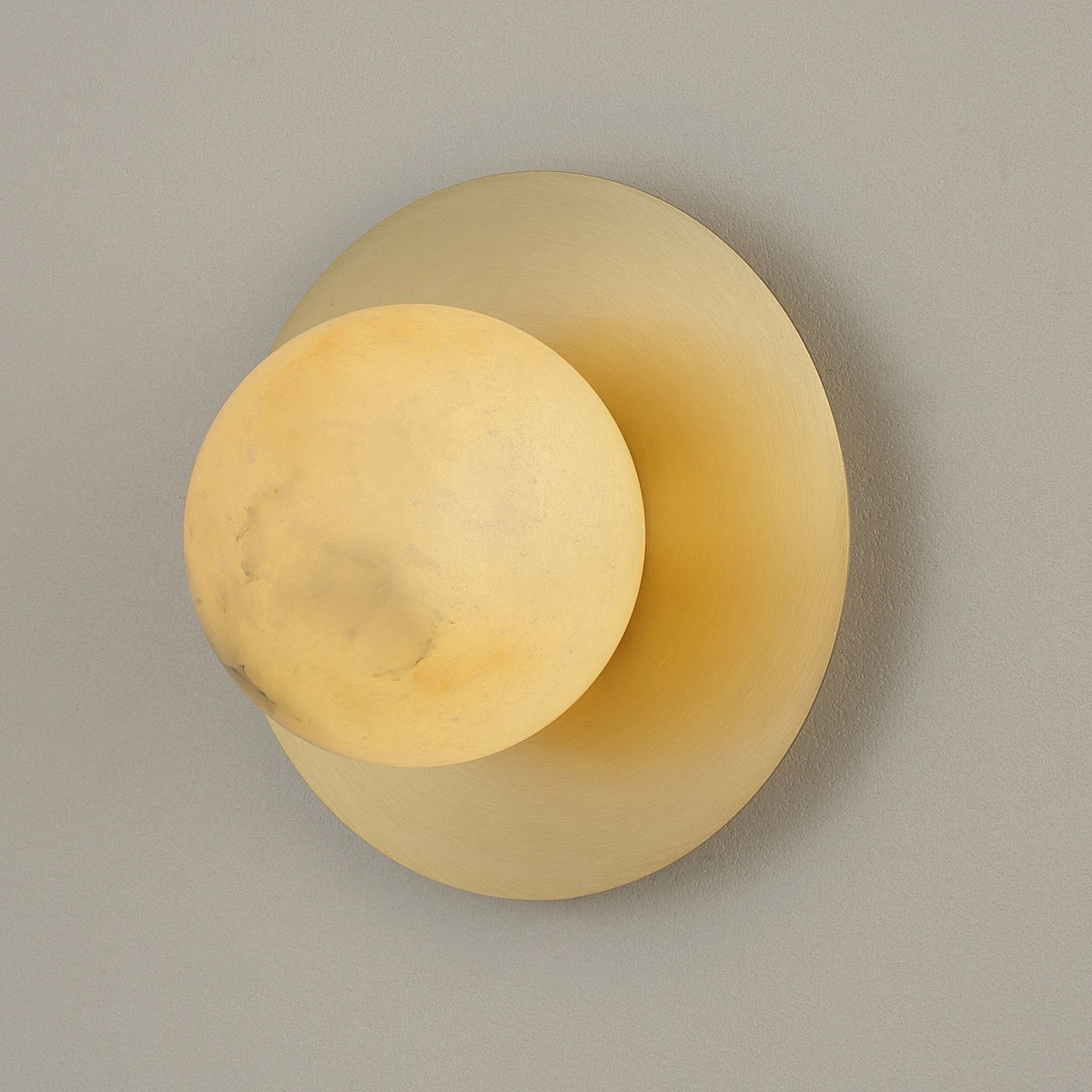 Oria Alabaster Globe Wall Light - Brushed Brass