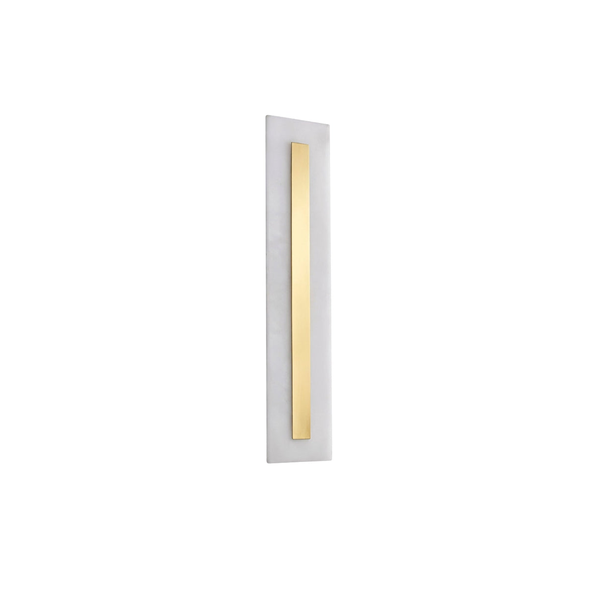 Averra LED Small Rectangle Alabaster Wall Light - Soft White & Brass