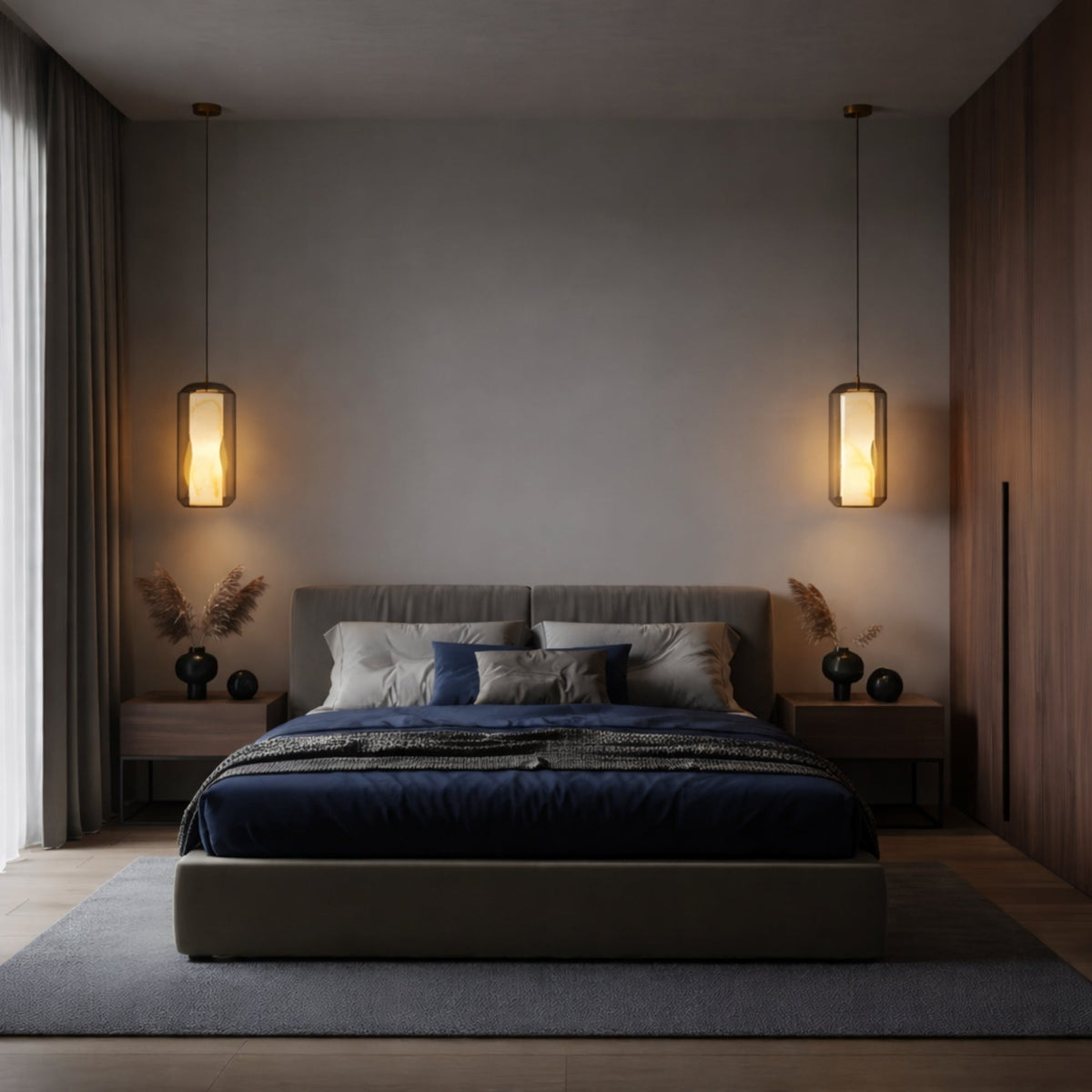 Vale Faceted Alabaster Pendant Light - Soft White