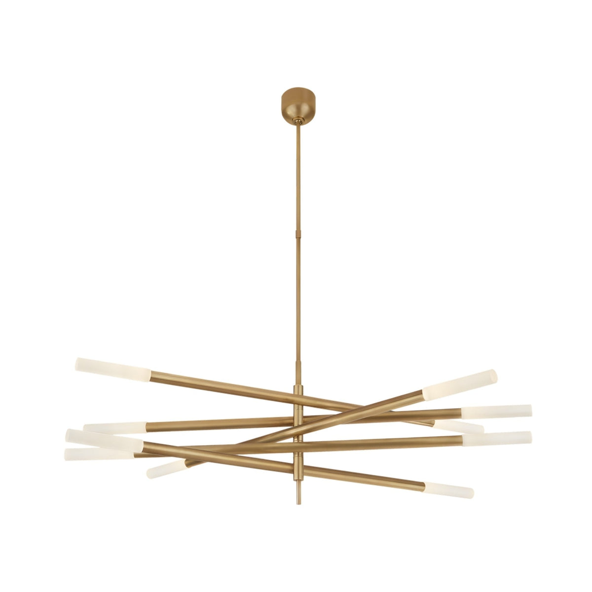 Aurelian LED Layered Arms Alabaster Chandelier - Brushed Brass