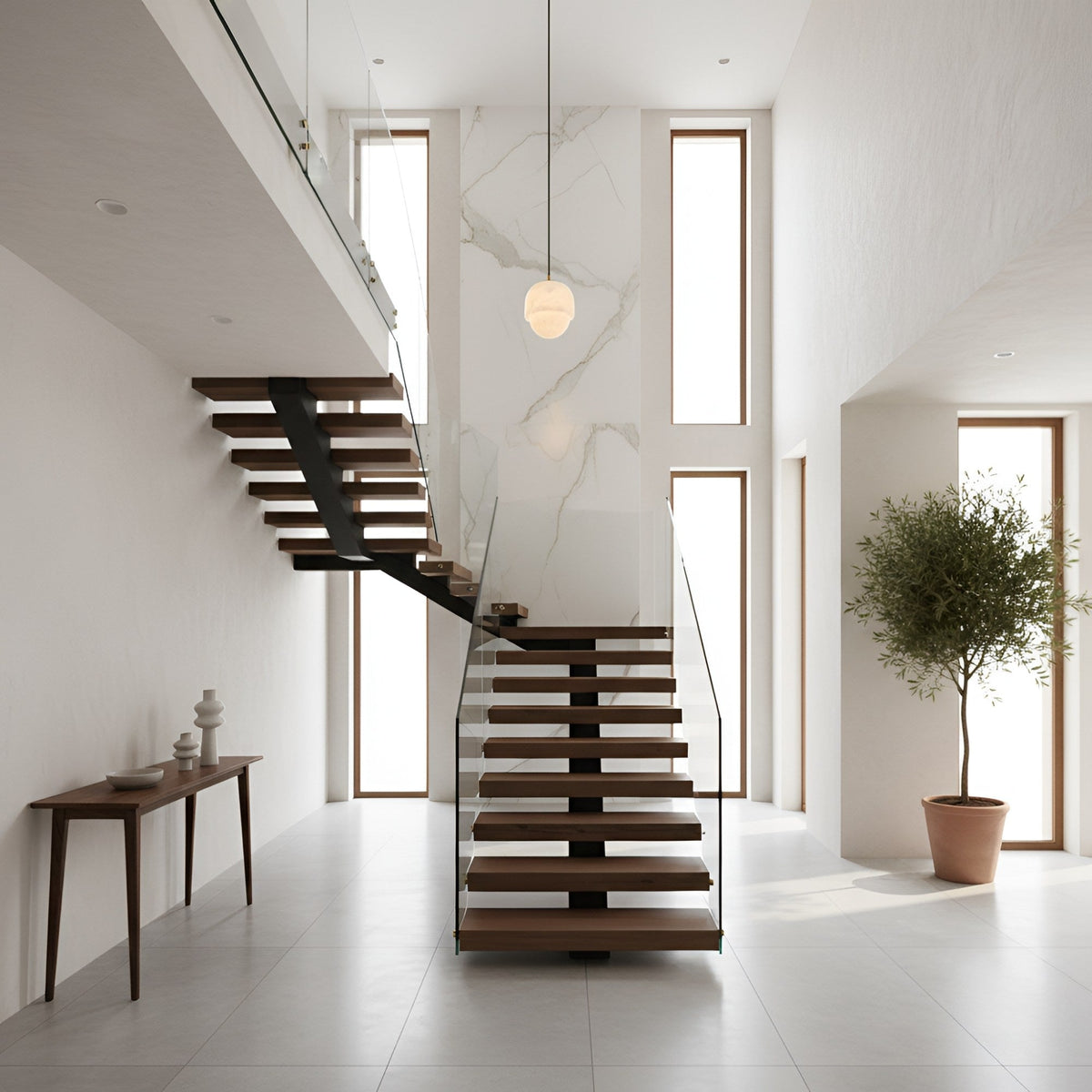 Esmira Layered Dome Alabaster Pendant Light - Brushed Brass