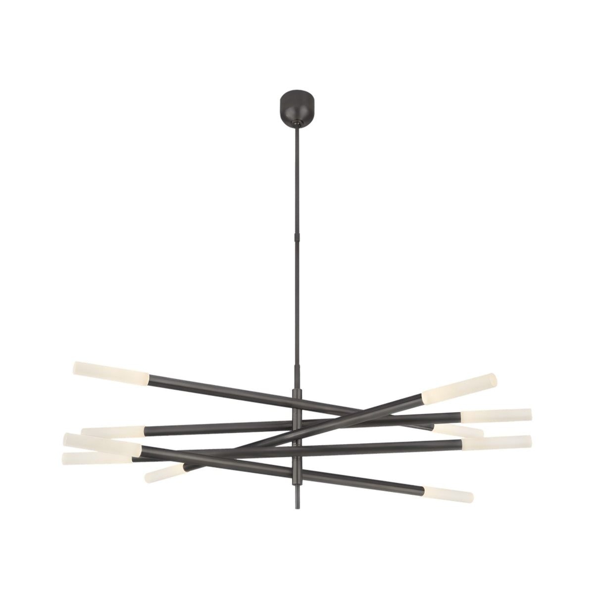 Aurelian LED Layered Arms Alabaster Chandelier - Matt Black