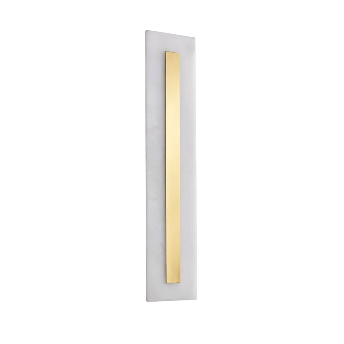 Averra LED Large Rectangle Alabaster Wall Light - Soft White & Brass