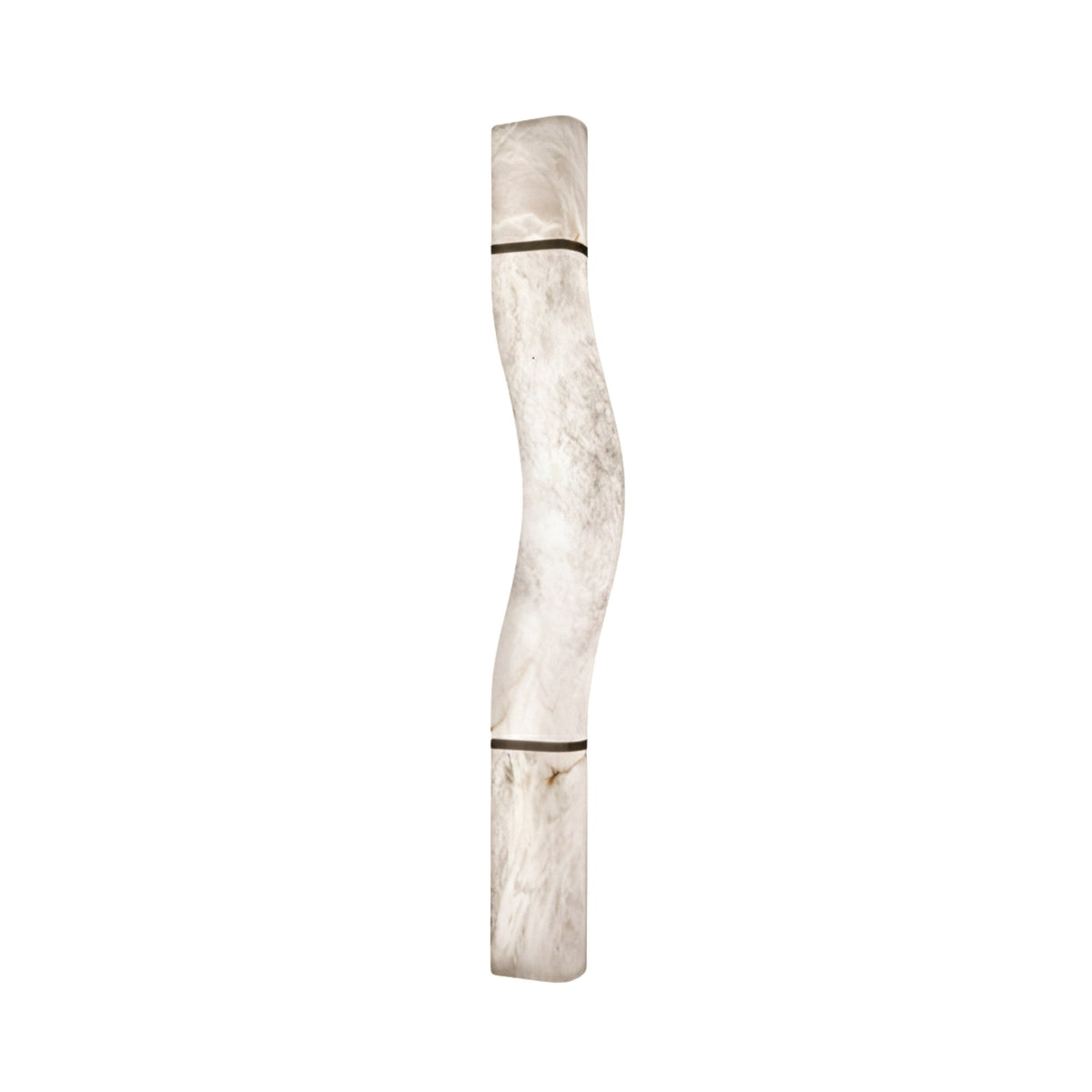 Zarune LED Sculpted Curve Alabaster Wall Light - Matte Black