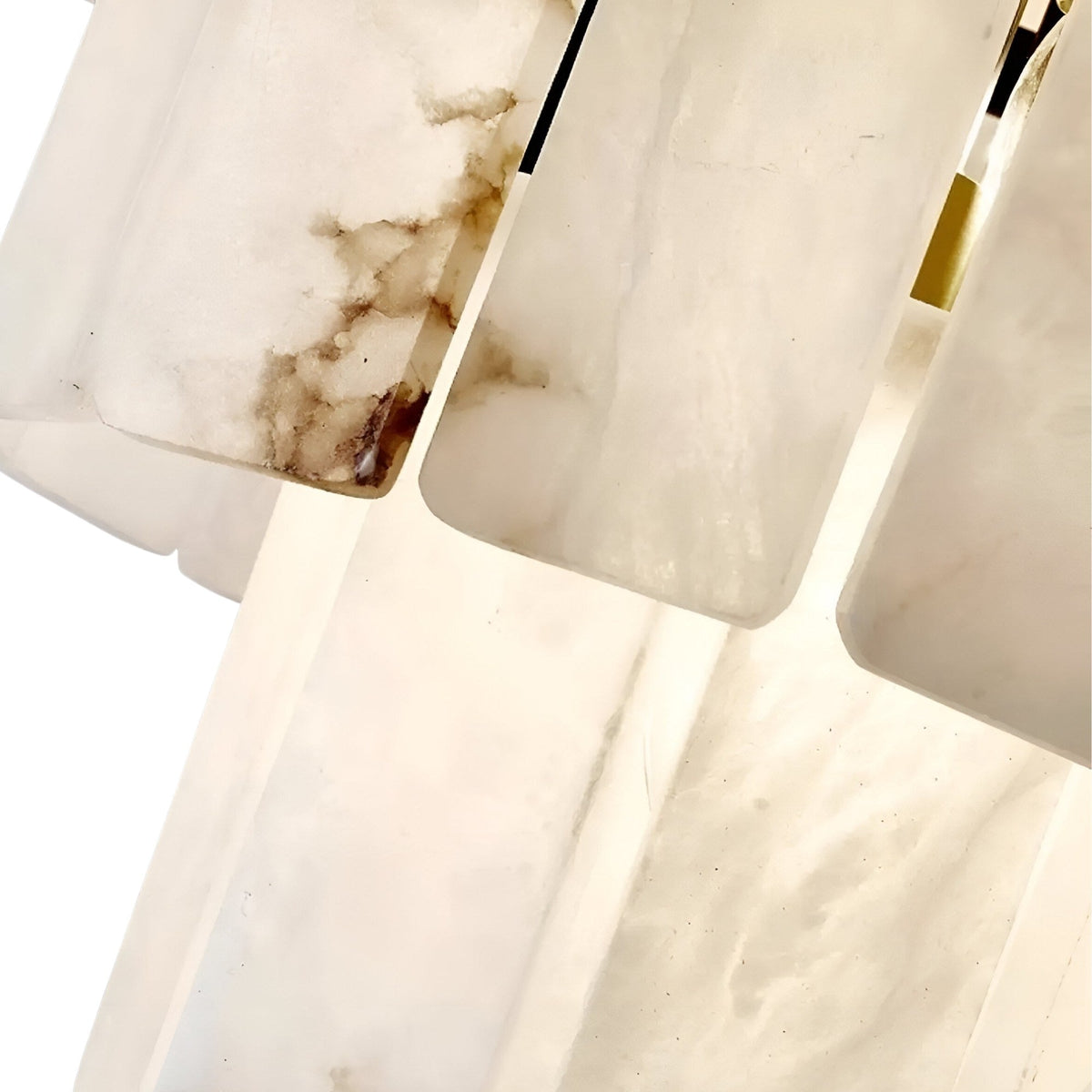 Auravel 30 Light Tiered Alabaster Chandelier - Matte Black