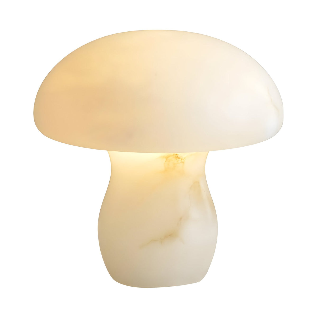 Morfia Extra Large Mushroom Alabaster Table Lamp - Natural Brass