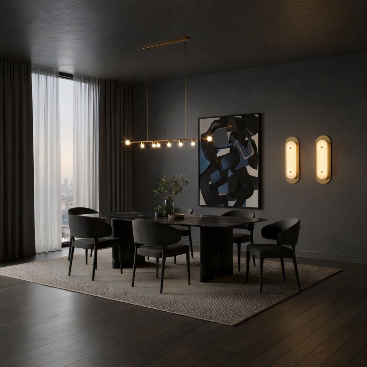 Avelora LED Capsule Alabaster Wall Light Small - Brushed Brass