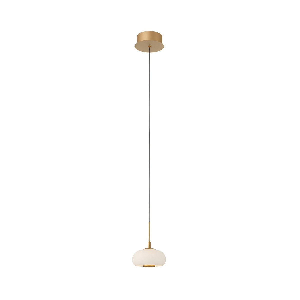 Aurevia LED Dome Alabaster Pendant Light - Brushed Brass
