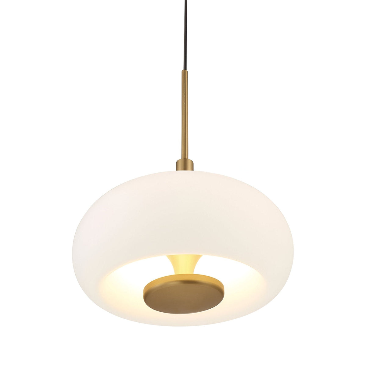 Aurevia 5 Light LED Alabaster Cluster Chandelier - Brushed Brass