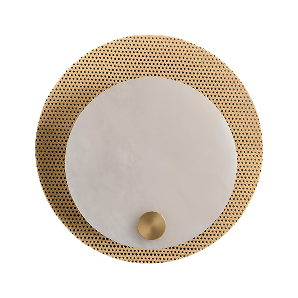 Avelora Round Alabaster Wall Light - Brass & Soft White