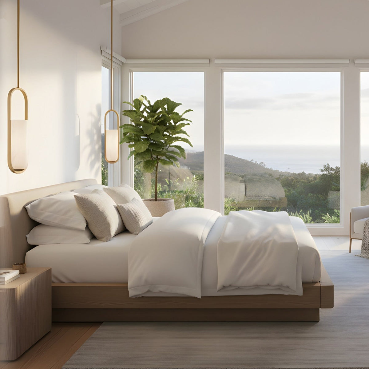 Eliona Capsule Alabaster Pendant Light - Brushed Brass