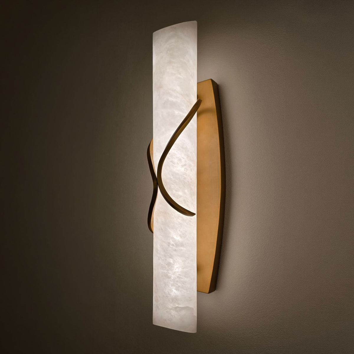 Valora LED Alabaster Wall Light - Brushed Brass