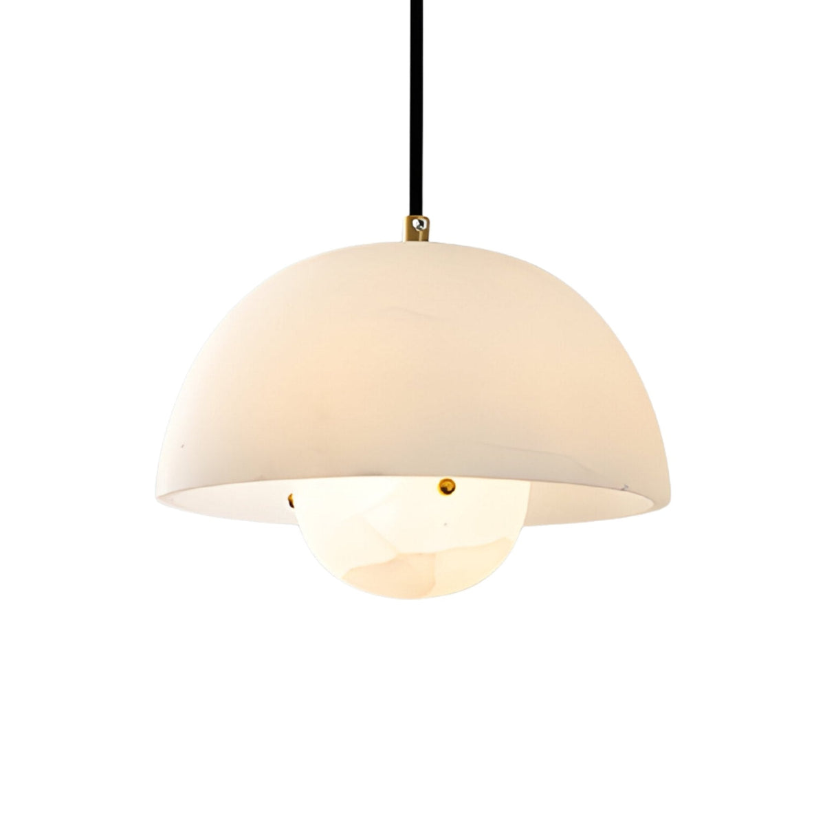 Elvara Alabaster Bowl Pendant Light - Soft White & Brushed Brass