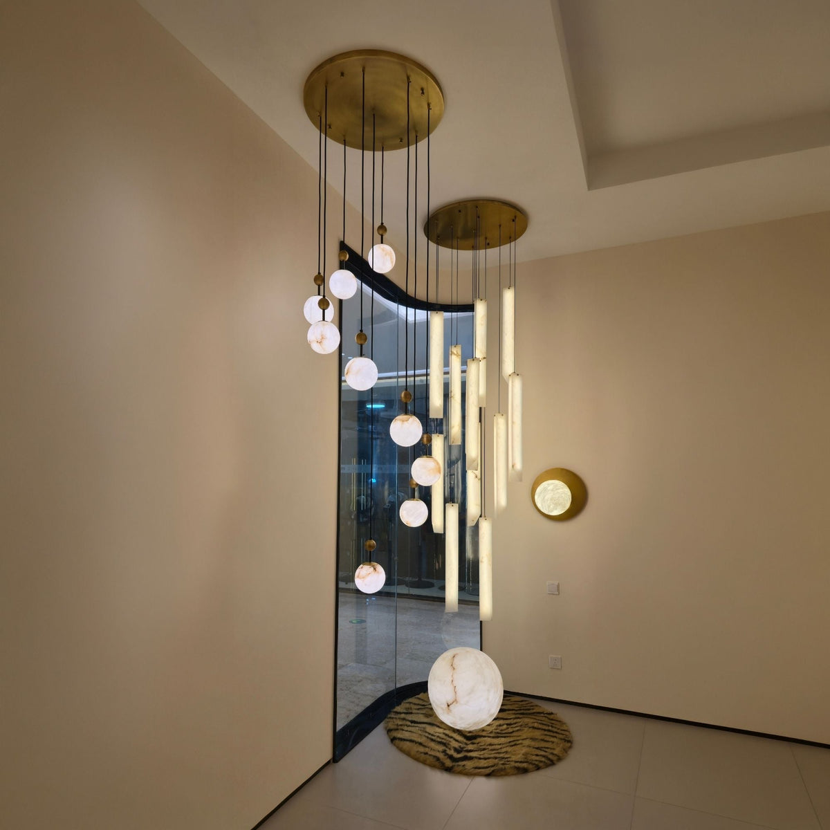Orlena 3 Light Globe Alabaster Floor Lamp - Soft White