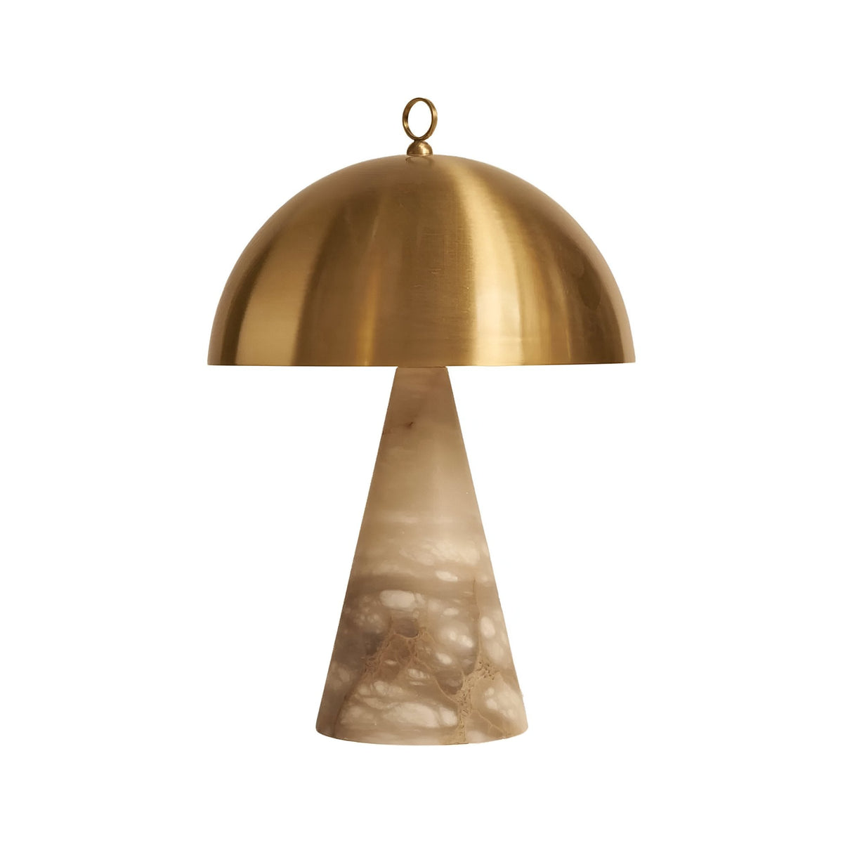 Viren 2 Light Alabaster Table Lamp - Brushed Bronze Polished Cap