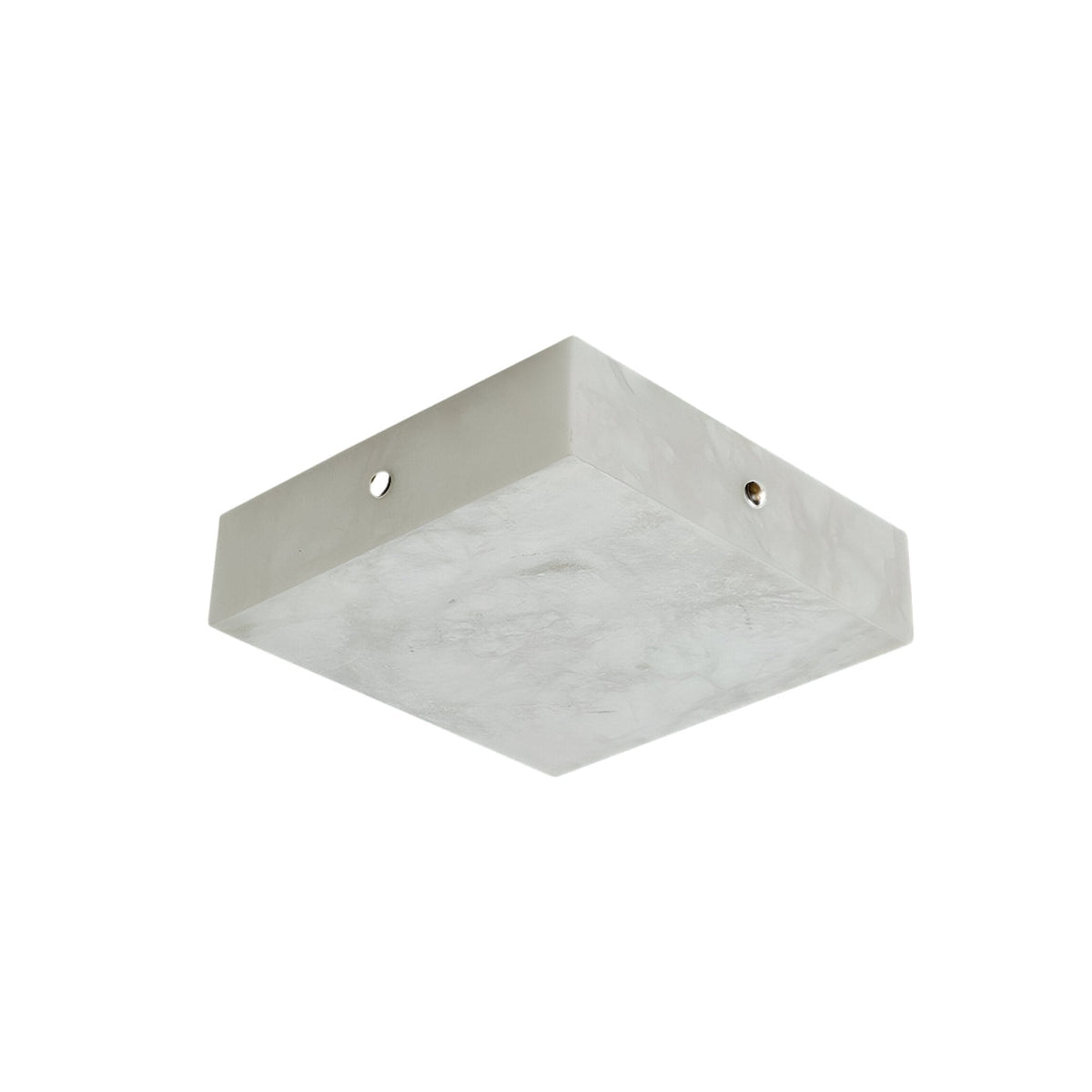 Cadris LED Small Square Alabaster Flush Ceiling Light - Soft White & Brushed Brass