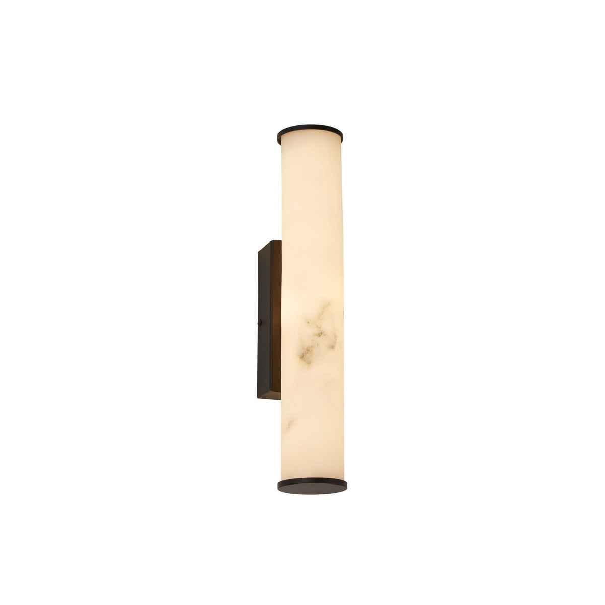 Montavo Small LED Alabaster Tube Wall Light - Matte Black