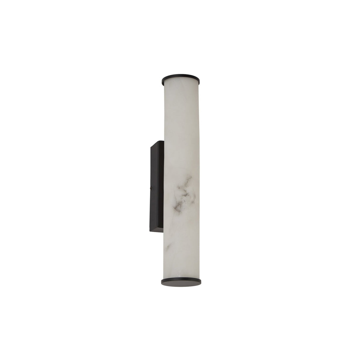 Montavo Small LED Alabaster Tube Wall Light - Matte Black