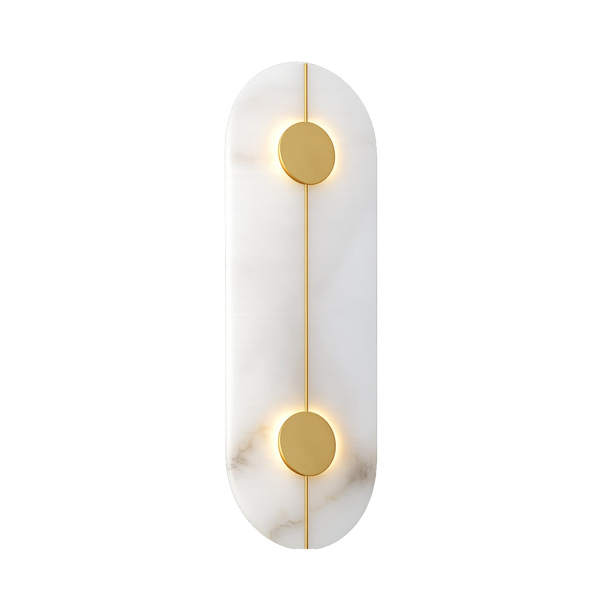 Elaris LED Capsule Alabaster Wall Light - Soft White & Brass