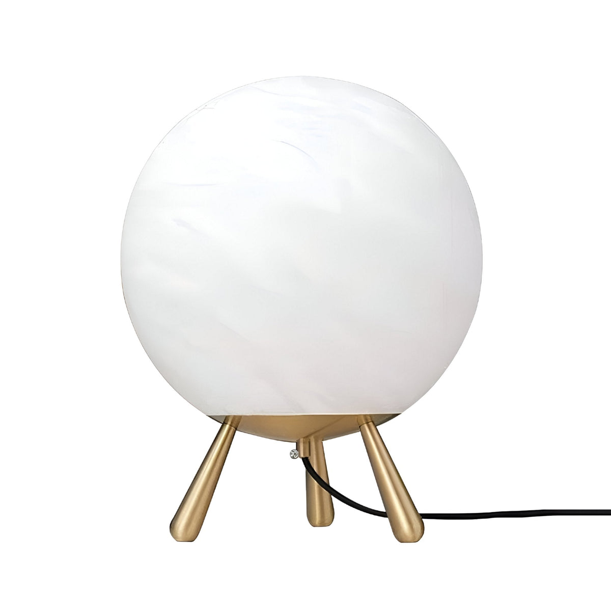 Orlena Globe Alabaster Table Lamp - Brass & Soft White