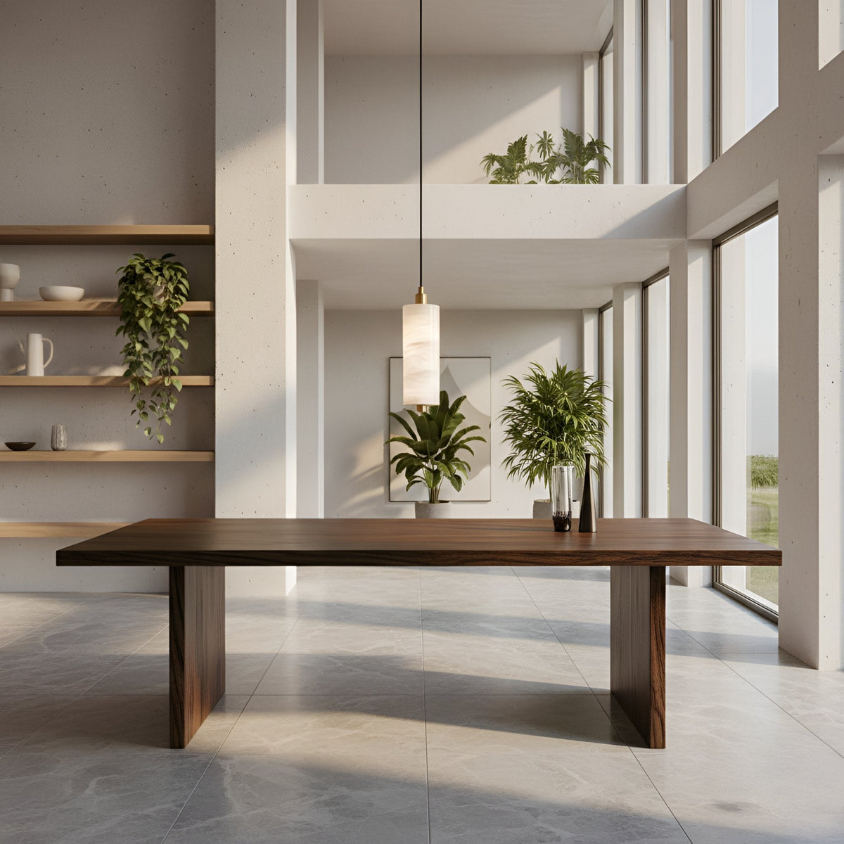 Ardent LED Small Alabaster Column Pendant Light - Brushed Brass