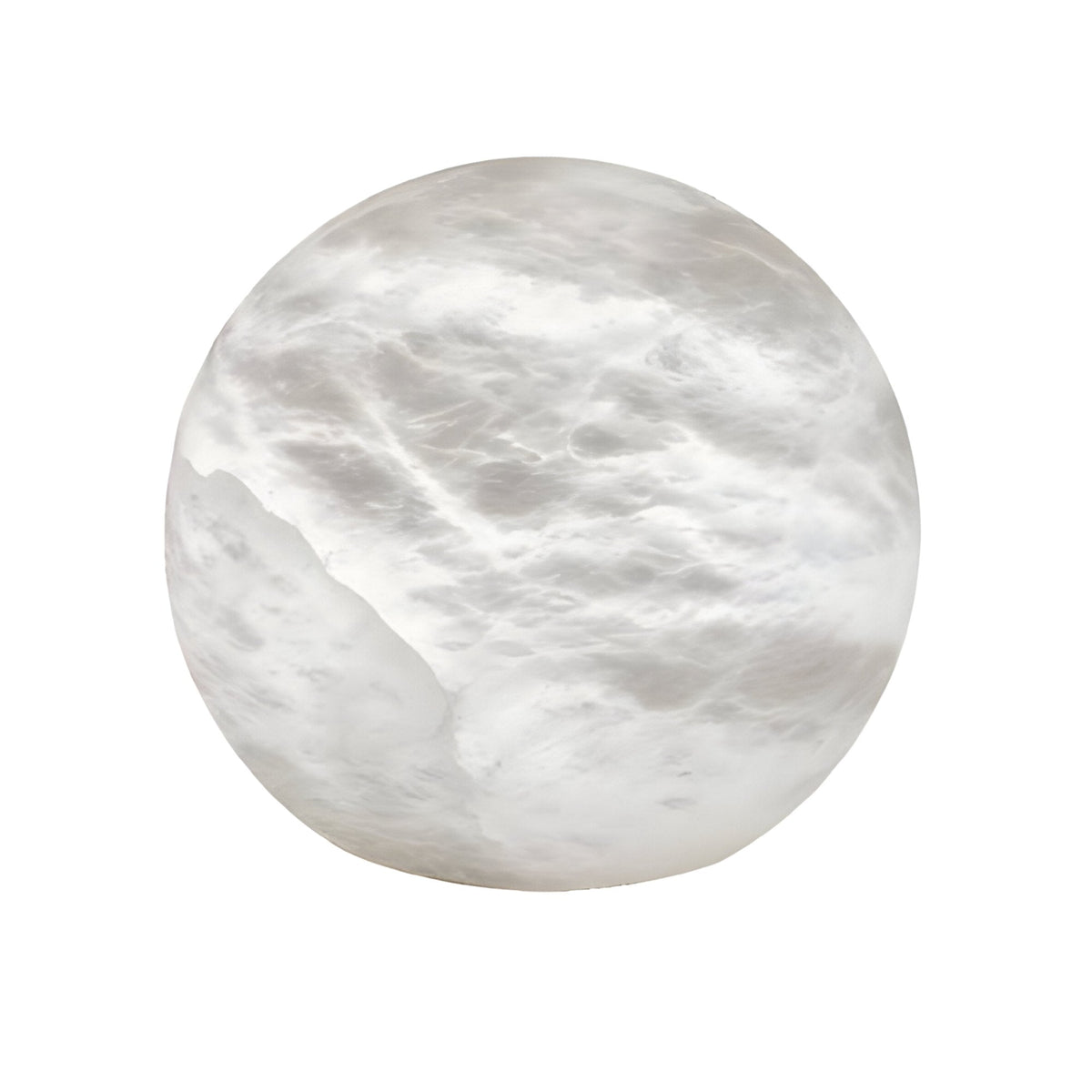 Noreva Sculpted Globe Alabaster Table Lamp - Soft White