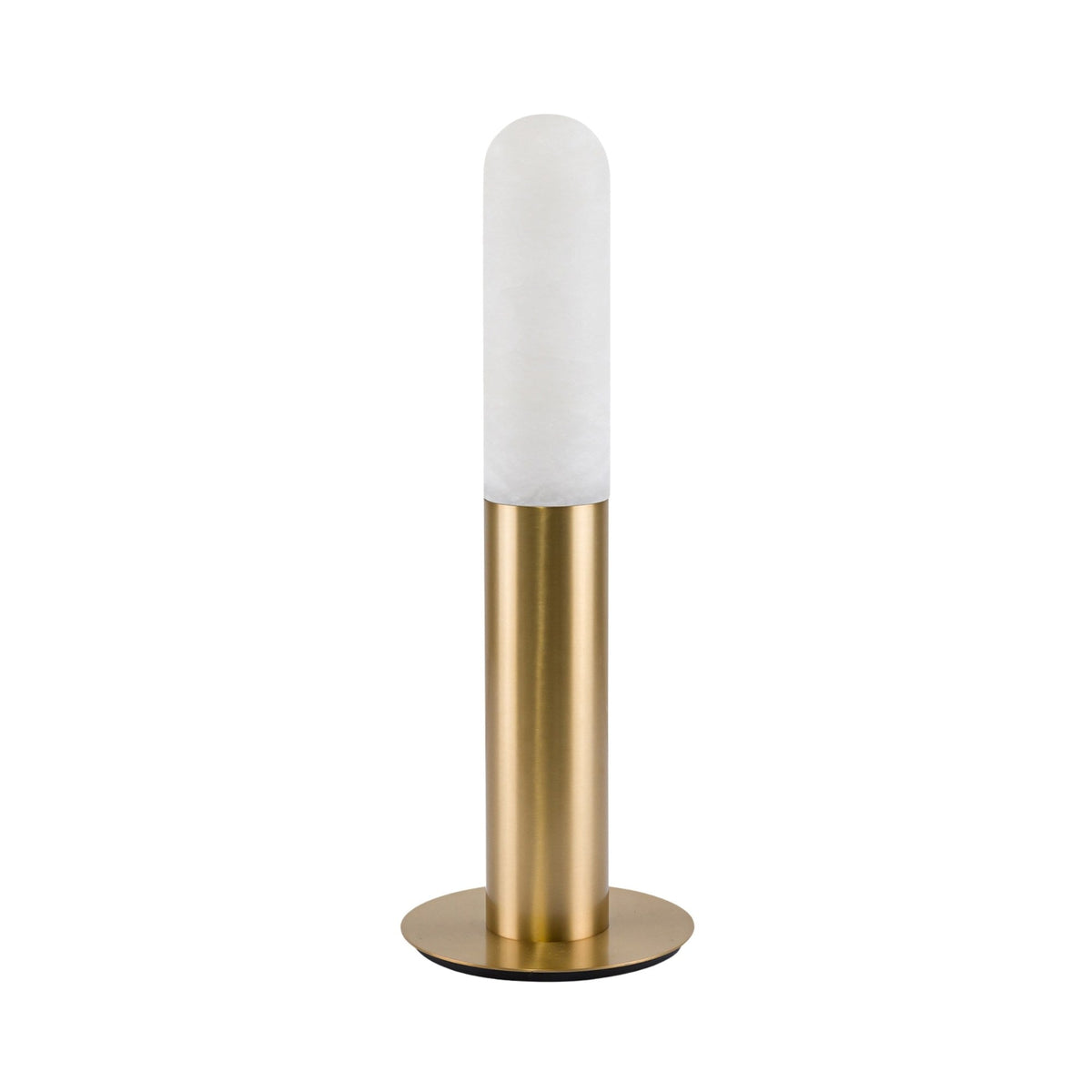 Altessa Vertical Alabaster Table Lamp - Soft White & Brass