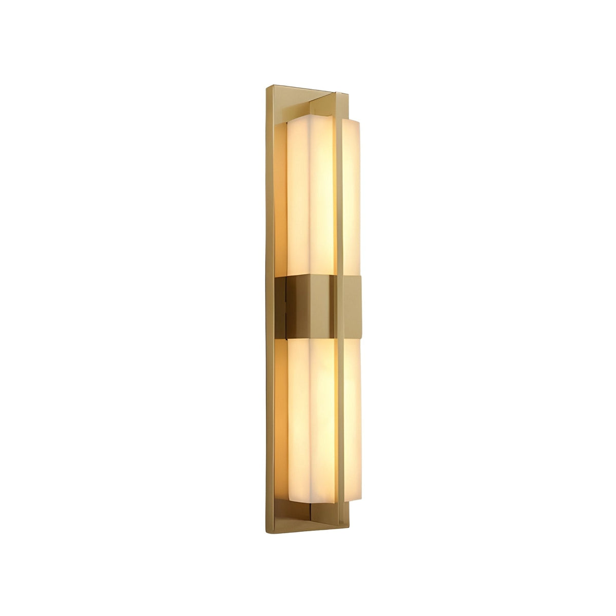 Caldera LED Small Split-Core Alabaster Wall Light - Brushed Brass