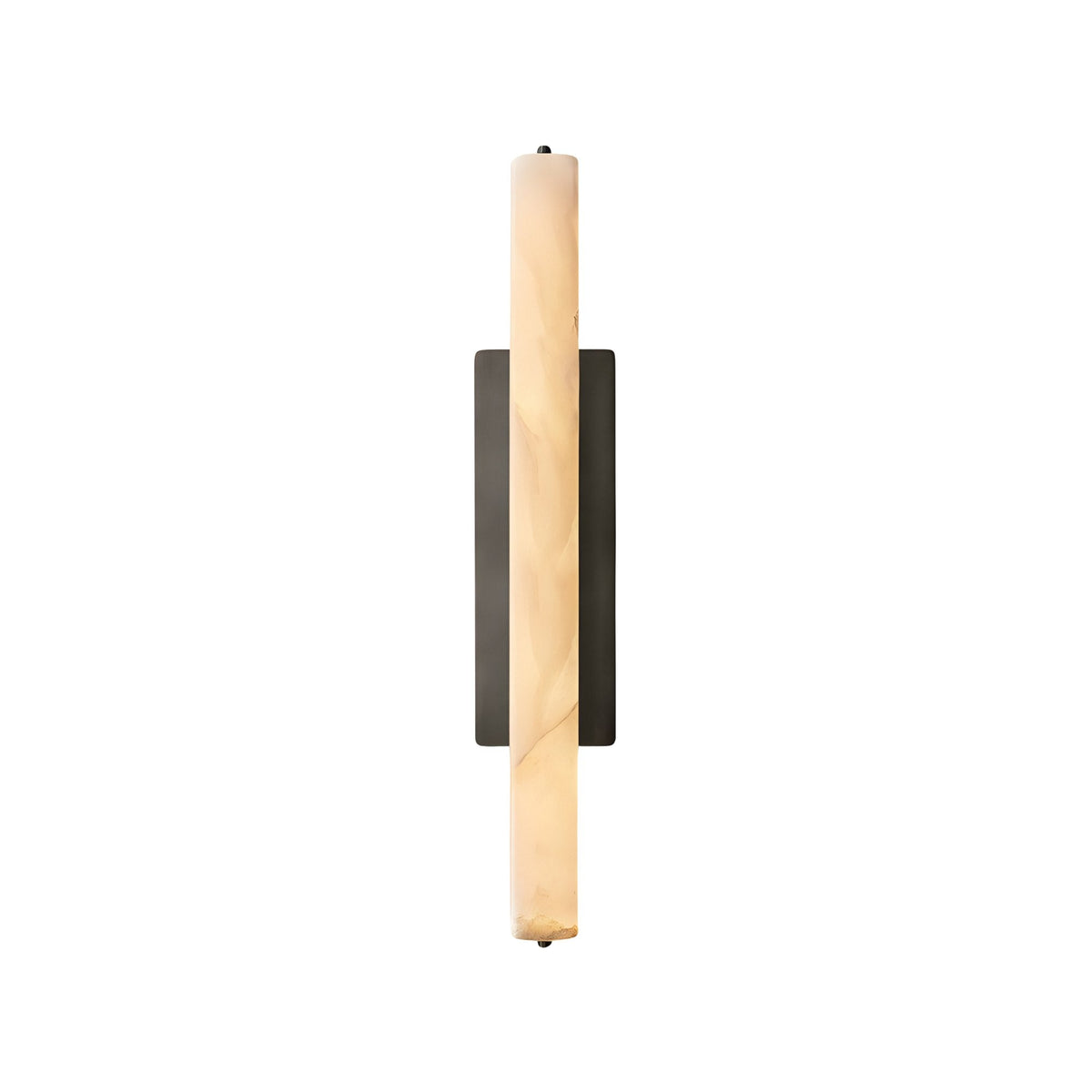 Selvara LED Medium Alabaster Wall Light - Matt Black