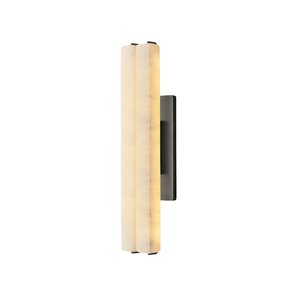 Selvara LED Medium Alabaster Double Wall Light - Matt Black