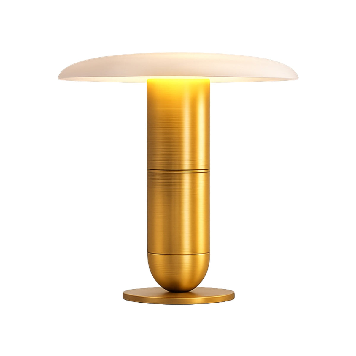 Luxelle LED Alabaster Disc Table Lamp - Soft White & Brass