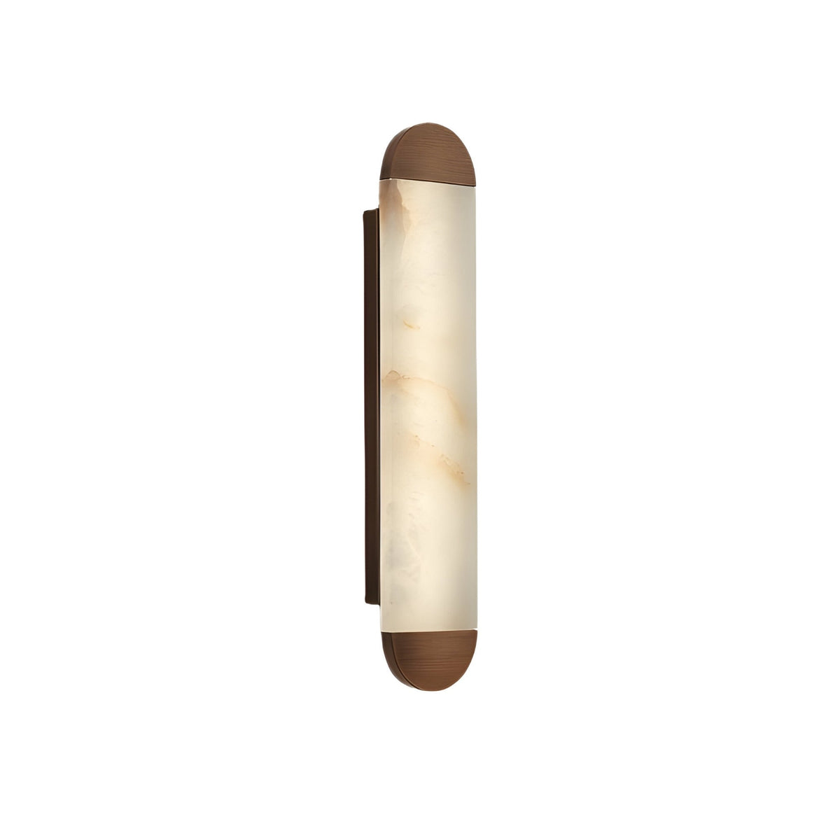 Orivelle Small Vertical Alabaster LED Wall Light - Brushed Bronze