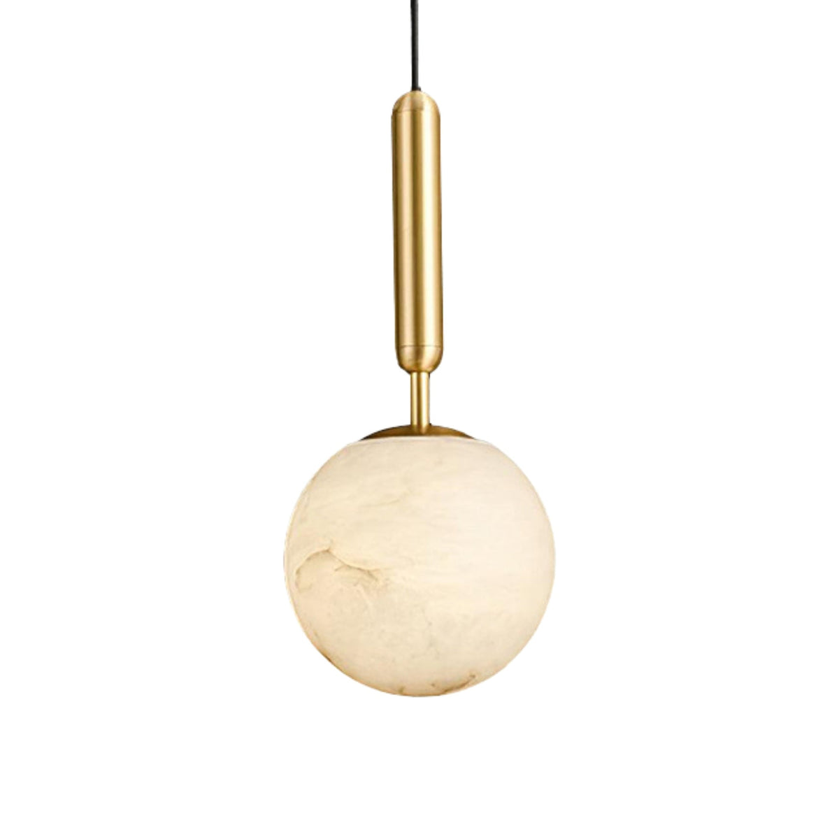 Luceris Alabaster Globe Pendant Light - Brushed Brass