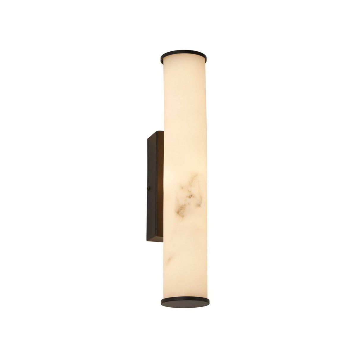 Montavo LED Alabaster Tube Wall Light - Matt Black