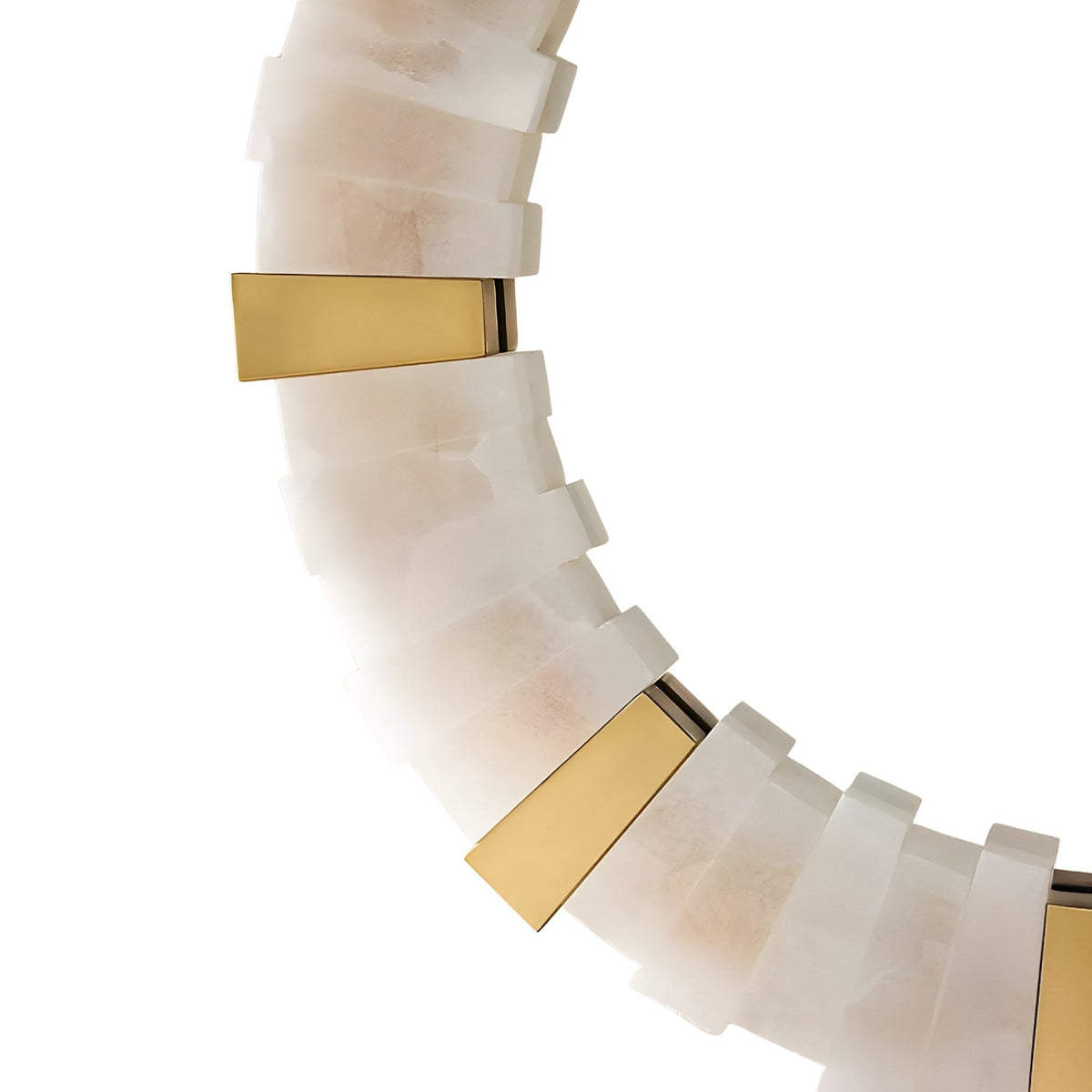 Lumessa LED Alabaster Round Wall Mirror - Brushed Brass