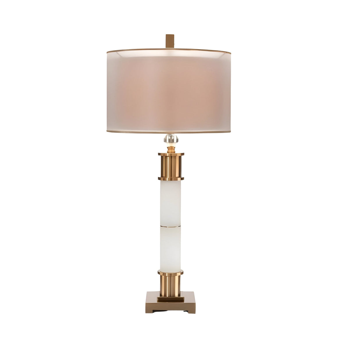 Alverin Segmented Alabaster Table Lamp - Brass & Ivory