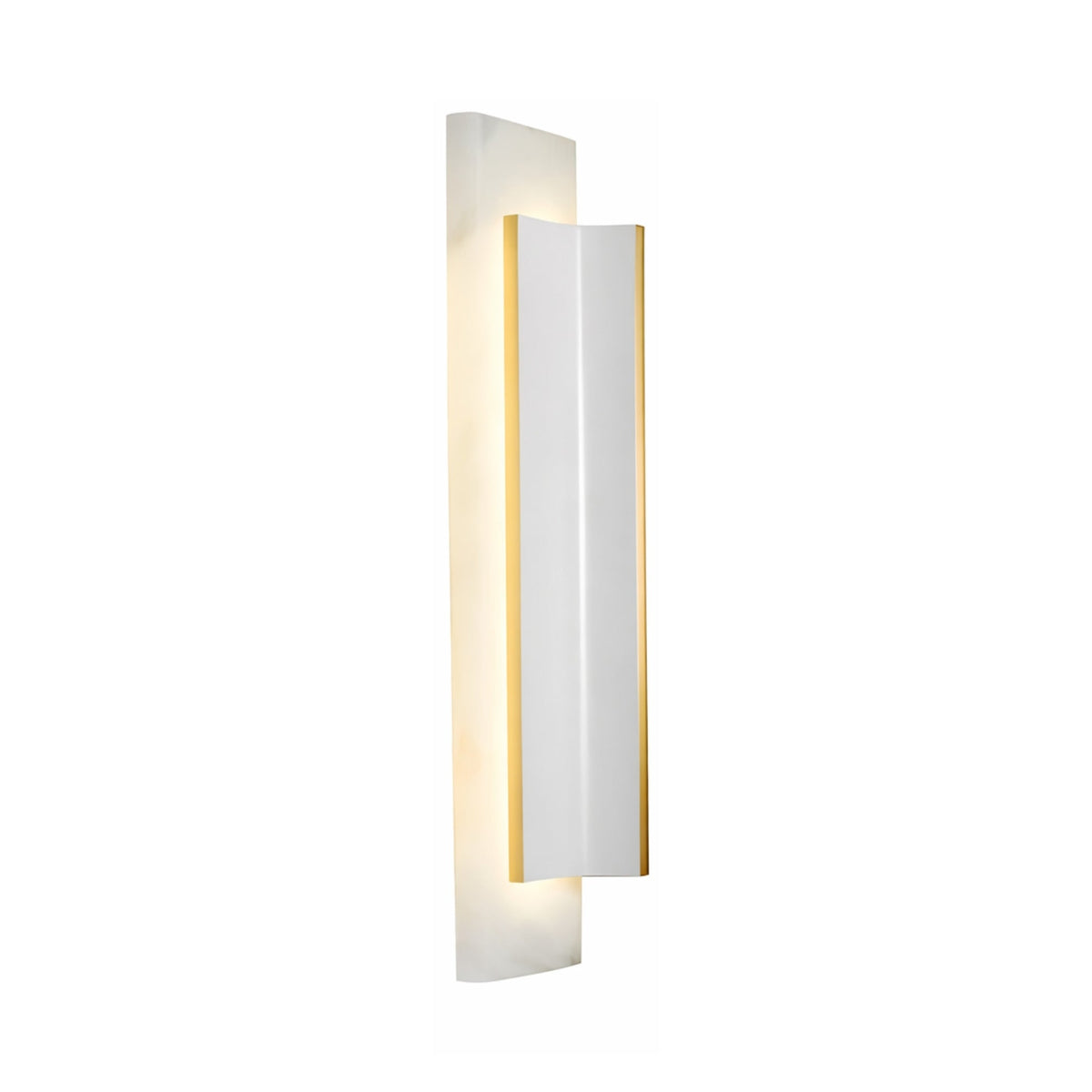 Velorin Large Alabaster LED Wall Light - Soft White & Brass